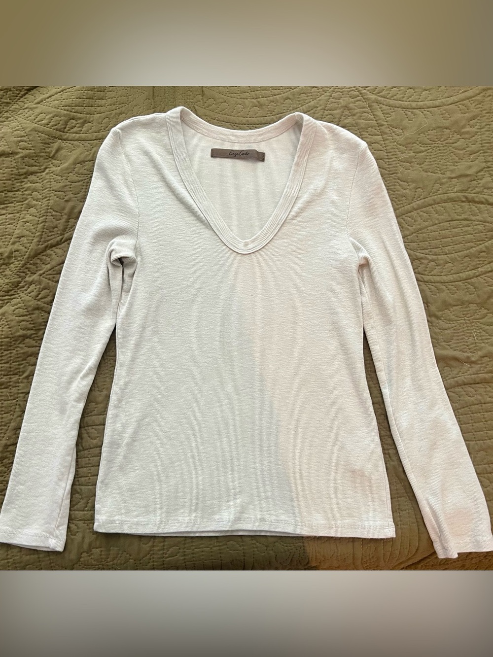 Enza Costa v neck ribbed cotton top